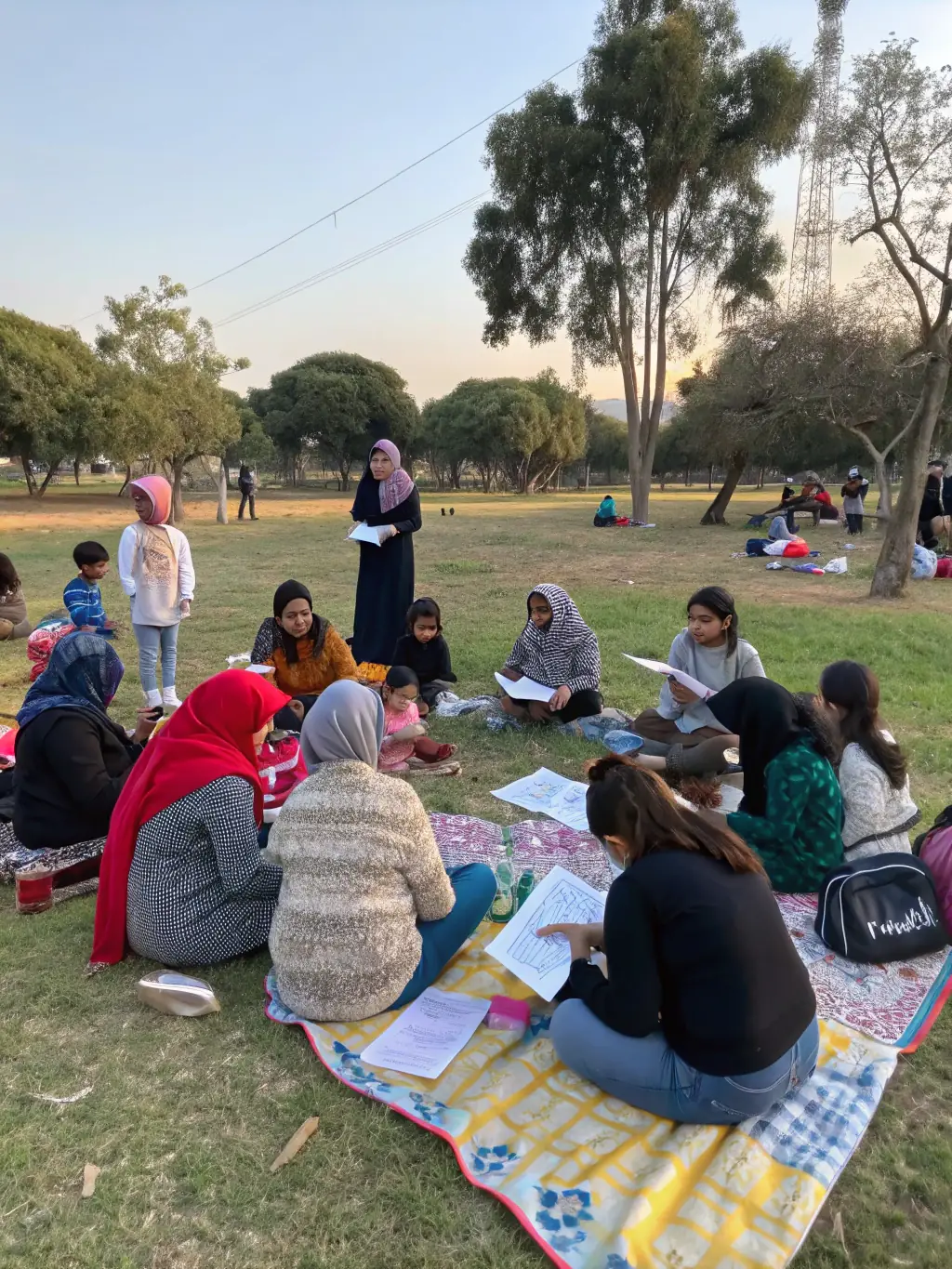 A photograph capturing a community performance in a public space, with diverse audience members enjoying the show, highlighting the accessibility and inclusivity of the event.