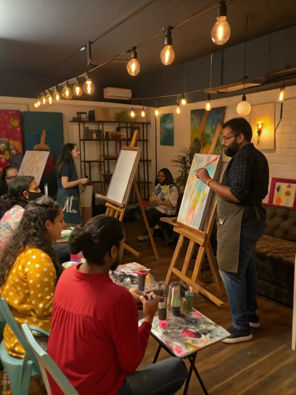 A dynamic image of a community workshop facilitated by ASSOCIATION LE CLAVIER, demonstrating the organization's focus on strengthening cultural participation.