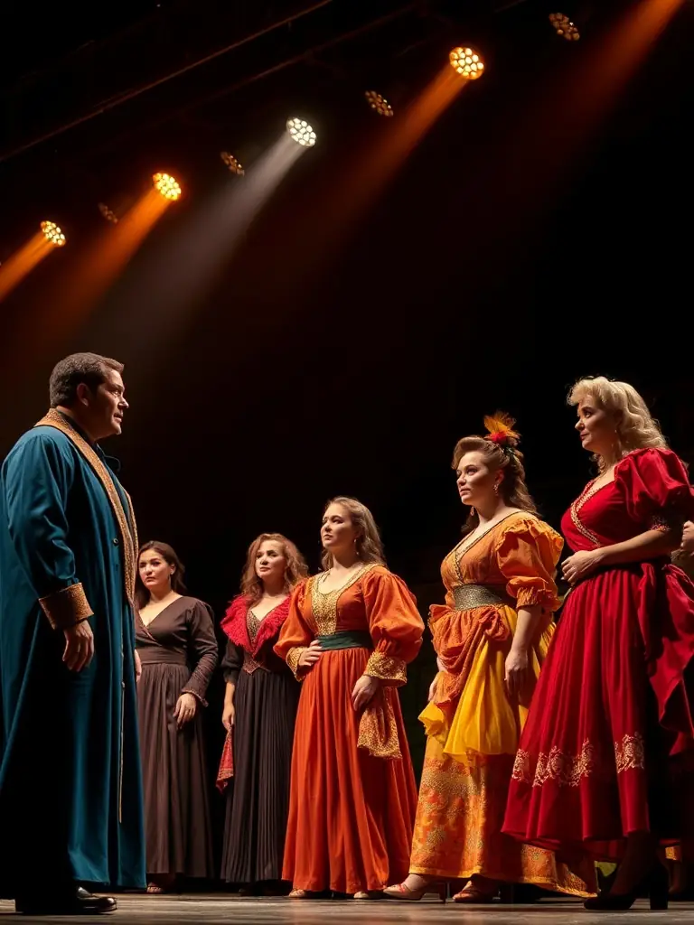 A dynamic image of a live theater performance supported by ASSOCIATION LE CLAVIER, featuring actors on stage with expressive lighting and set design, highlighting the organization's role in enabling accessible and impactful theatrical experiences.